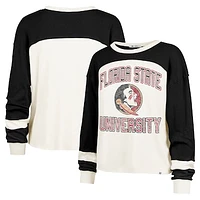 Women's '47  Cream Florida State Seminoles Double Header Curve Raglan Long Sleeve T-Shirt