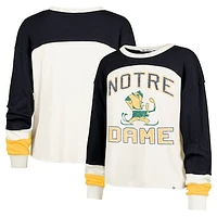 Women's '47  Cream Notre Dame Fighting Irish Double Header Curve Raglan Long Sleeve T-Shirt