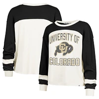 Women's '47  Cream Colorado Buffaloes Double Header Curve Raglan Long Sleeve T-Shirt