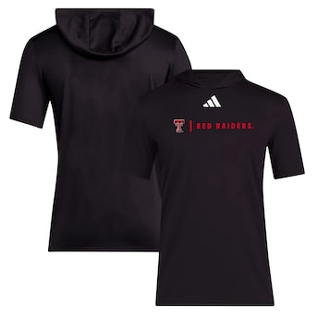 Men's adidas Black Texas Tech Red Raiders 2024 Sideline Training Hoodie T-Shirt