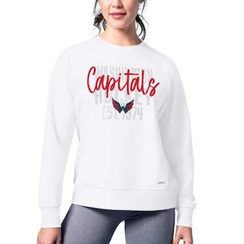 Women's MSX by Michael Strahan White Washington Capitals Millie Raglan Pullover Sweatshirt