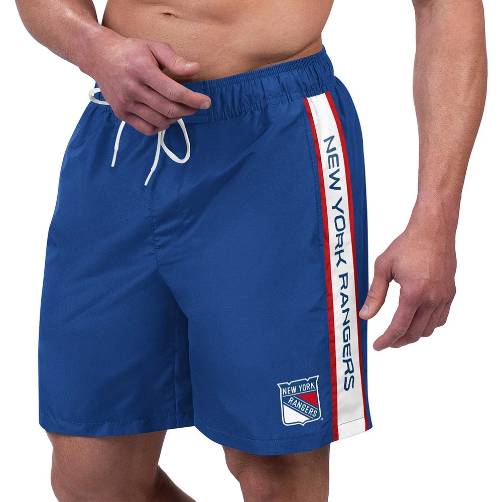 Men's G-III Sports by Carl Banks Blue New York Rangers Streamline Volley Swim Trunks