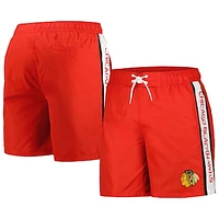 Men's G-III Sports by Carl Banks Red Chicago Blackhawks Streamline Volley Swim Trunks