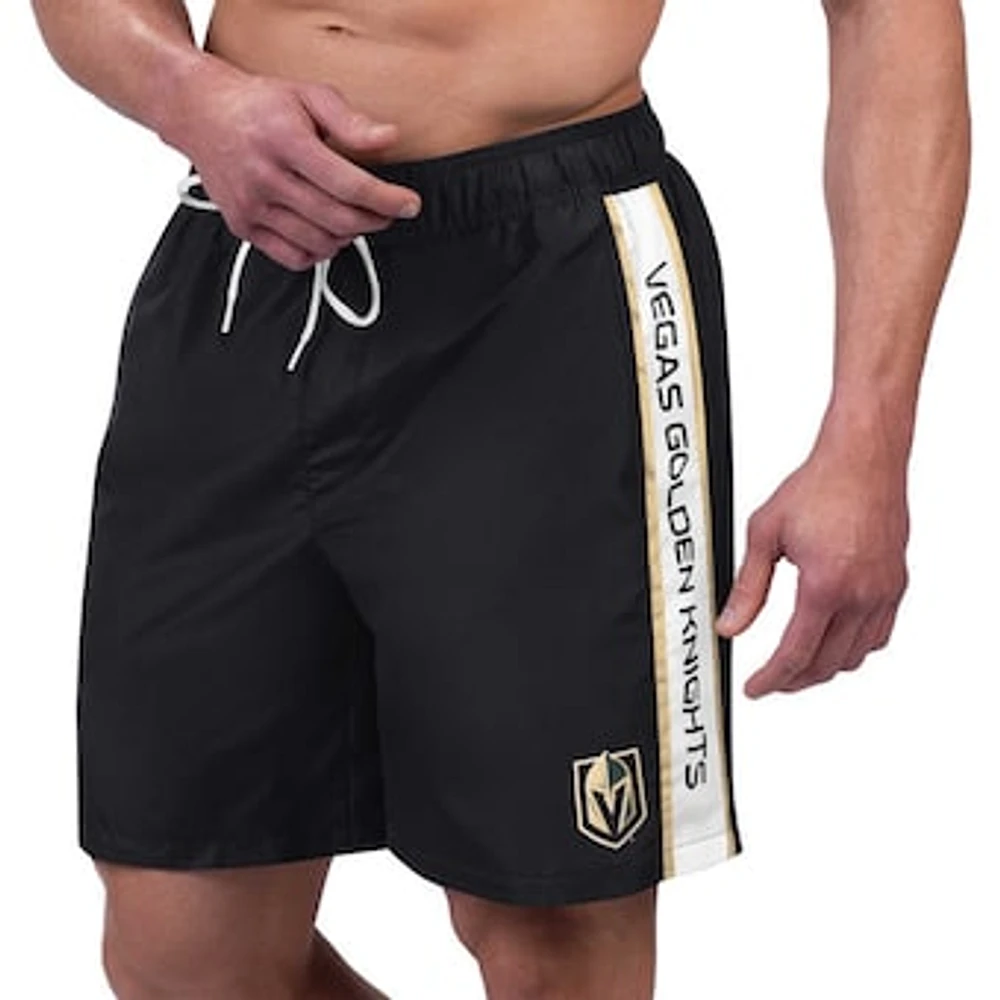 Men's G-III Sports by Carl Banks Black Vegas Golden Knights Streamline Volley Swim Trunks