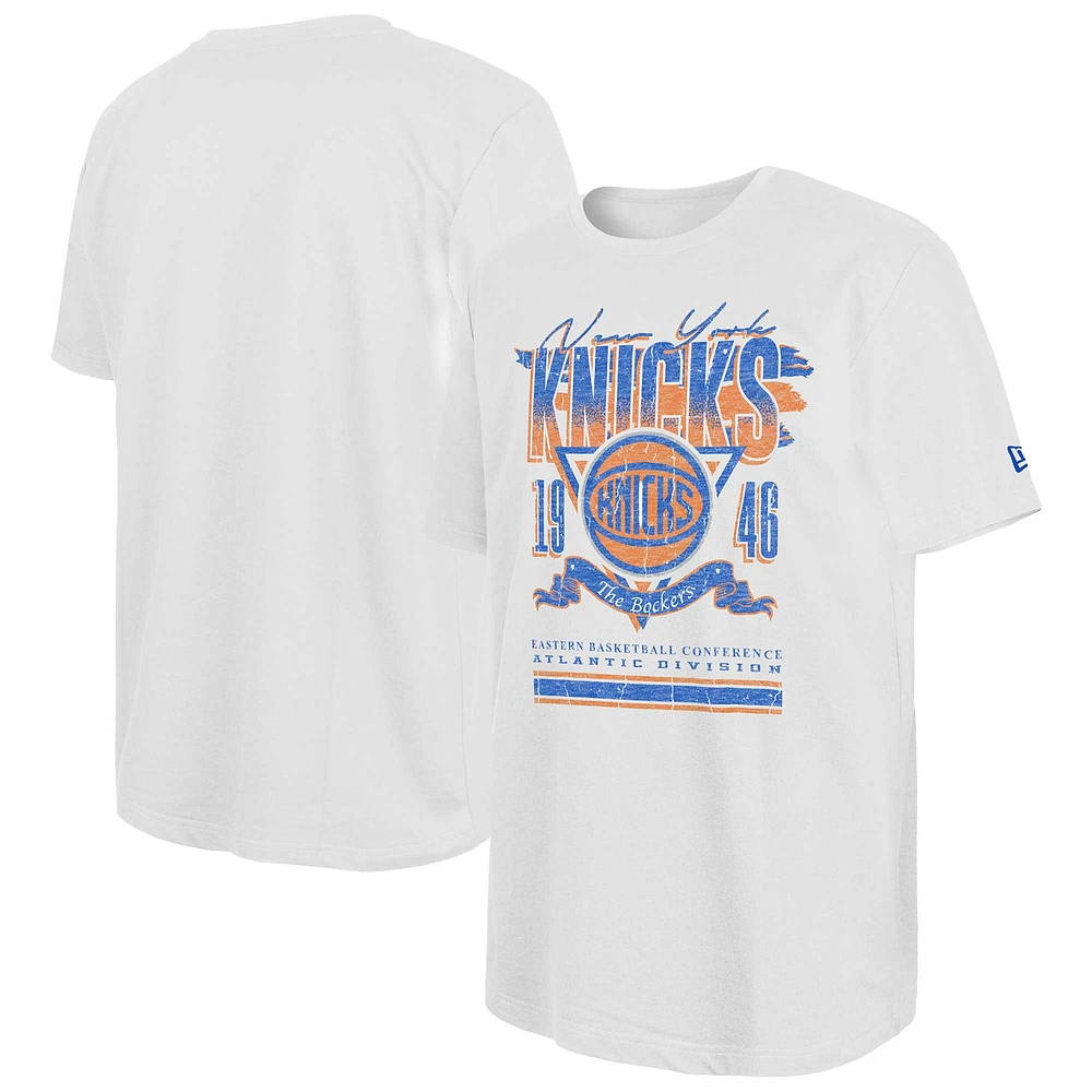 Men's New Era White New York Knicks Sport Classics Oversized T-Shirt