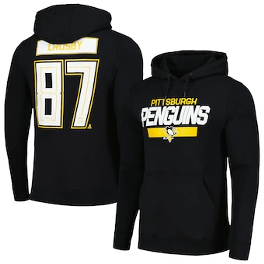 Men's Levelwear Sidney Crosby Black Pittsburgh Penguins Podium Name & Number Pullover Hoodie