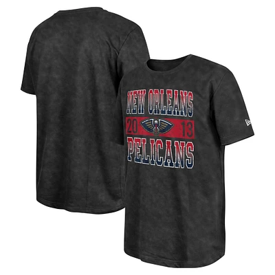 Men's New Era Black Orleans Pelicans Enzyme Washed Oversized T-Shirt