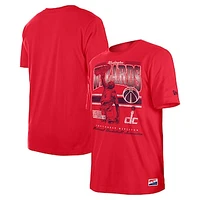 Men's New Era Red Washington Wizards Enzyme Wash Oversized T-Shirt