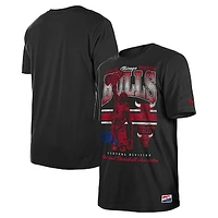 Men's New Era Black Chicago Bulls Enzyme Wash Oversized T-Shirt