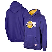 Men's New Era  Purple Los Angeles Lakers Corduroy Applique Pullover Hoodie