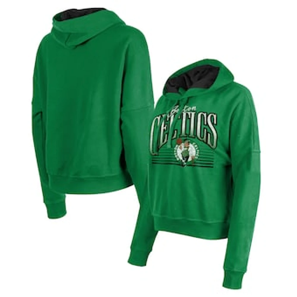 Women's New Era Kelly Green Boston Celtics Boxy Pullover Hoodie