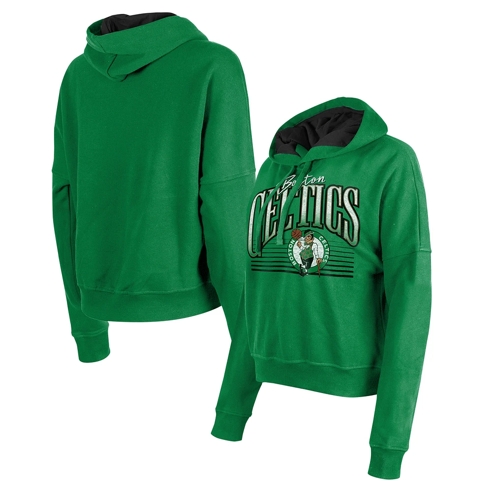 Women's New Era Kelly Green Boston Celtics Boxy Pullover Hoodie