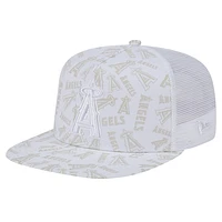 Men's New Era White Los Angeles Angels Logo Dunes A-Frame Trucker 9FIFTY Snapback Hat