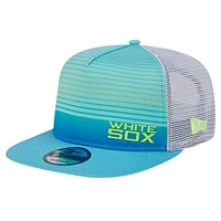 Men's New Era Aqua Chicago White Sox Neon Horizon A-Frame Trucker 9FIFTY Snapback Hat