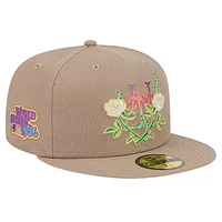 Men's New Era Khaki York Mets Rose Garden 59FIFTY Fitted Hat