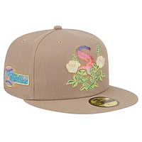 Men's New Era Khaki Chicago White Sox Rose Garden 59FIFTY Fitted Hat