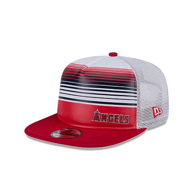 Men's New Era Red Los Angeles Angels Team Horizon 9FIFTY A-Frame Trucker Snapback Hat