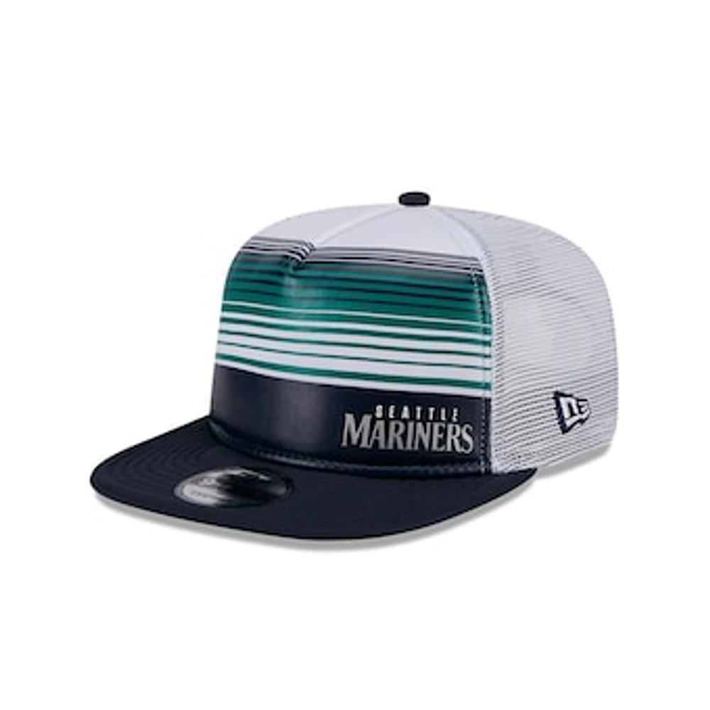 Men's New Era White Seattle Mariners Team Horizon 9FIFTY A-Frame Trucker Snapback Hat