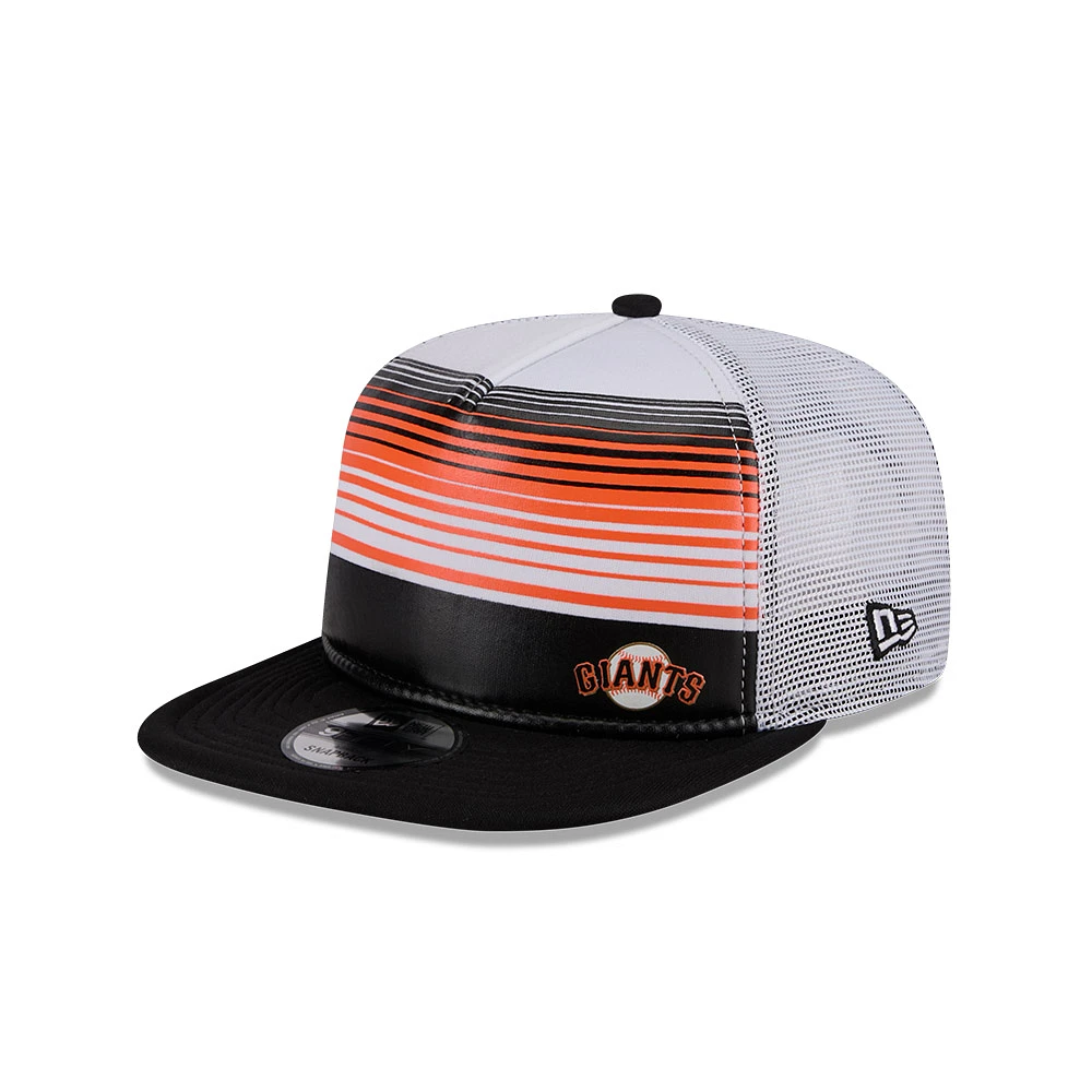 Men's New Era Black San Francisco Giants Team Horizon 9FIFTY A-Frame Trucker Snapback Hat