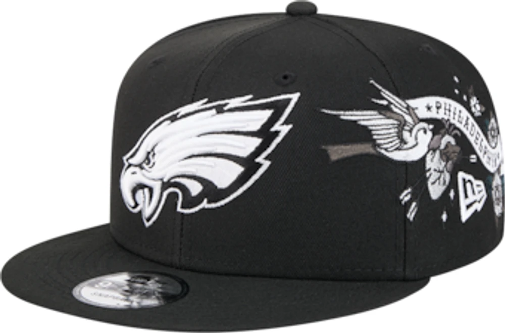 Men's New Era Black Philadelphia Eagles City Art 9FIFTY Snapback Hat