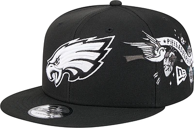 Men's New Era Black Philadelphia Eagles City Art 9FIFTY Snapback Hat