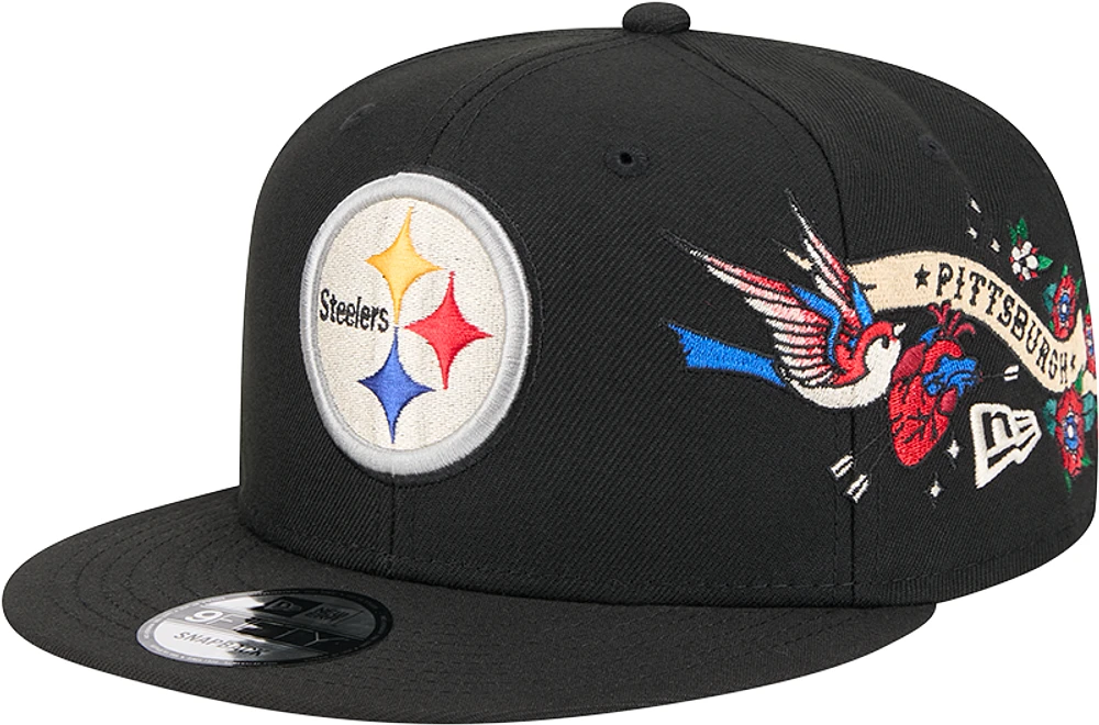 Men's New Era Black Pittsburgh Steelers City Art 9FIFTY Snapback Hat