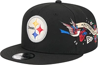 Men's New Era Black Pittsburgh Steelers City Art 9FIFTY Snapback Hat