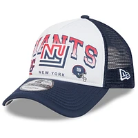 Men's New Era White/Royal New York Giants Retro Wordmark A-Frame 9FORTY Adjustable Hat