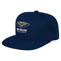 Youth Navy New Orleans Pelicans Backboard Embro Visor Snapback Hat