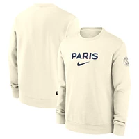 Men's Nike Cream Paris Saint-Germain Club Pullover Sweatshirt