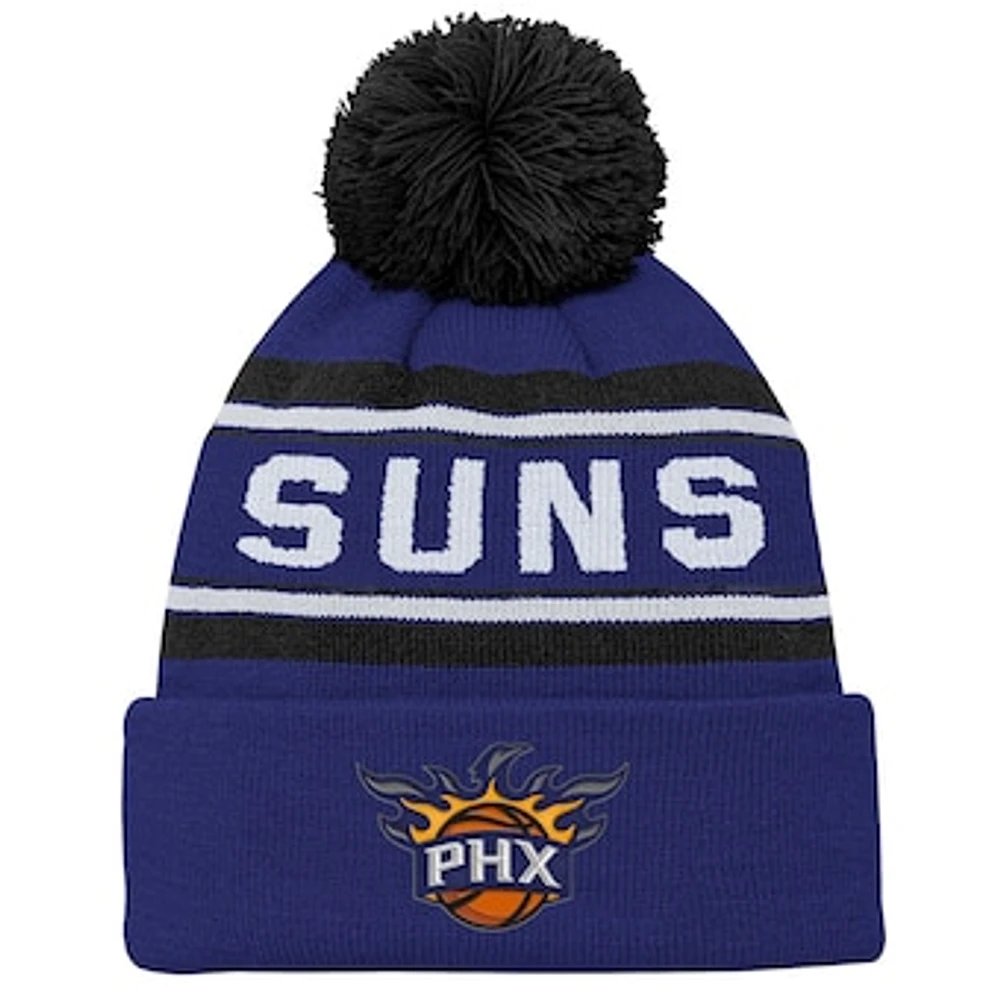 Youth Purple Phoenix Suns Backboard Jacquard Cuffed Knit Hat with Pom