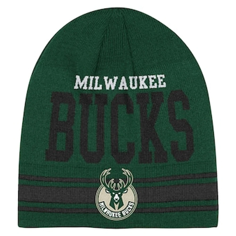 Youth Hunter Green Milwaukee Bucks Retro Knit Beanie