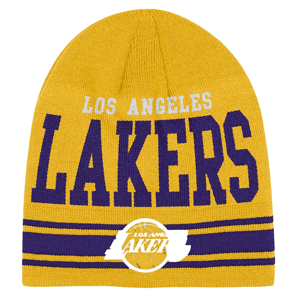 Youth Gold Los Angeles Lakers Retro Knit Beanie