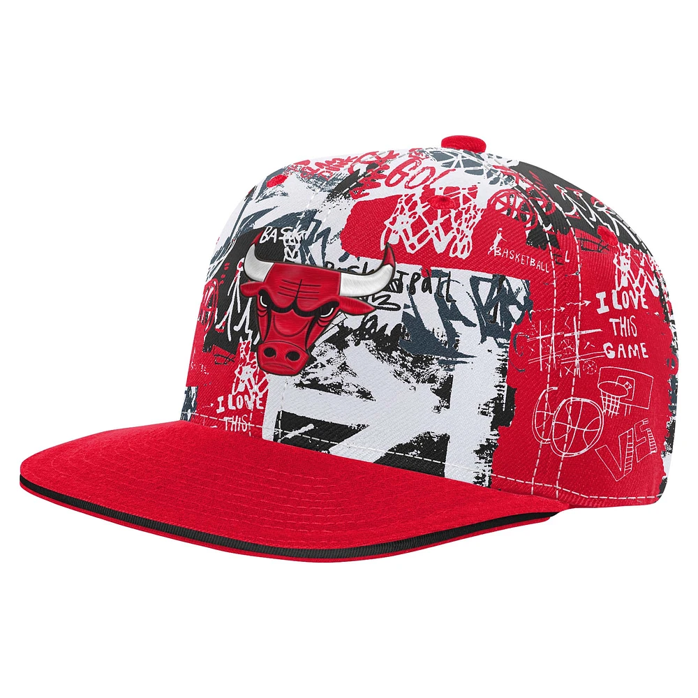 Youth Red Chicago Bulls Street Hoop Snapback Hat