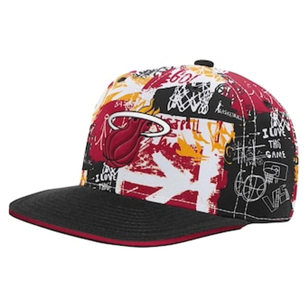 Youth Black Miami Heat Street Hoop Snapback Hat