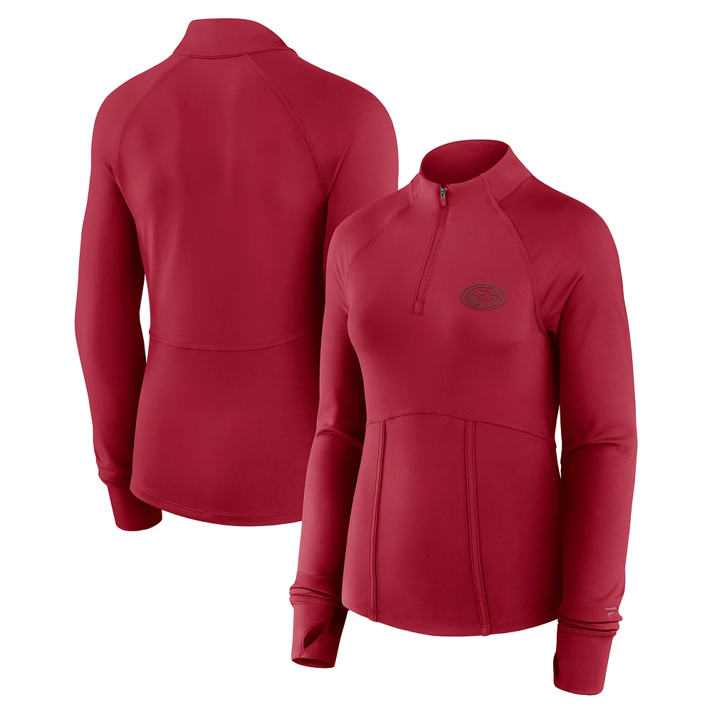 Women's Fanatics  Scarlet San Francisco 49ers Elements Quarter-Zip Jacket