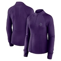 Women's Fanatics  Purple Minnesota Vikings Elements Raglan Quarter-Zip Jacket