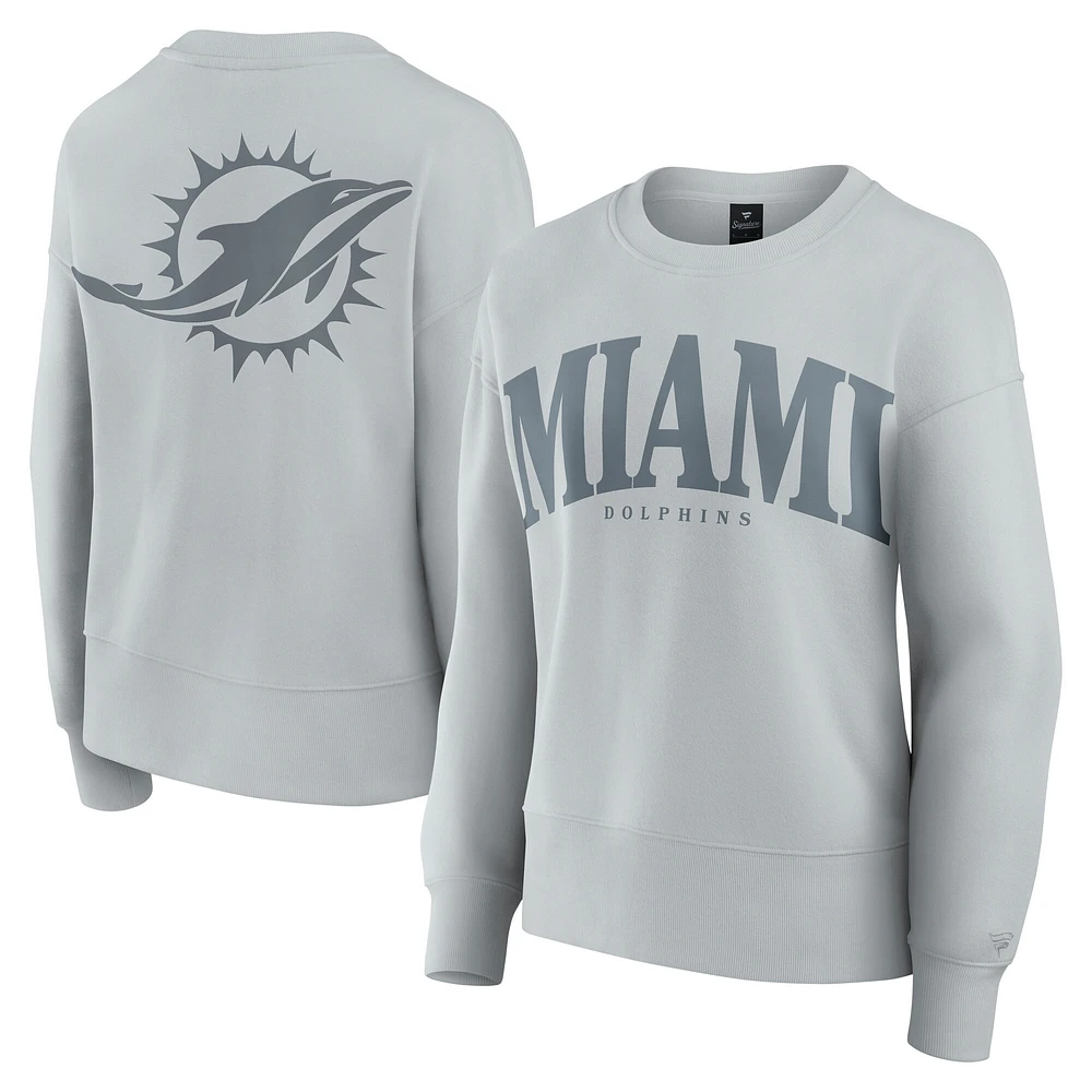 Women's Fanatics  Gray Miami Dolphins Elements Pullover Sweatshirt