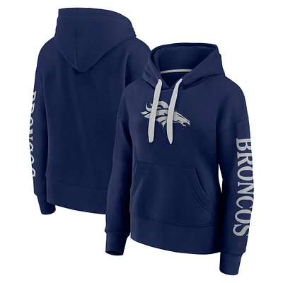 Women's Fanatics  Navy Denver Broncos Next Elements Pullover Hoodie