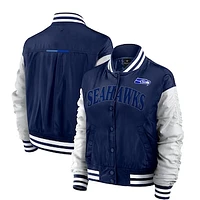 Women's Fanatics  College Navy Seattle Seahawks Elements Wave Full-Snap Jacket