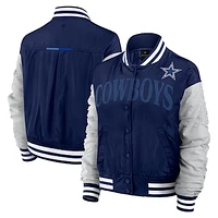 Women's Fanatics  Navy Dallas Cowboys Elements Wave Full-Snap Jacket