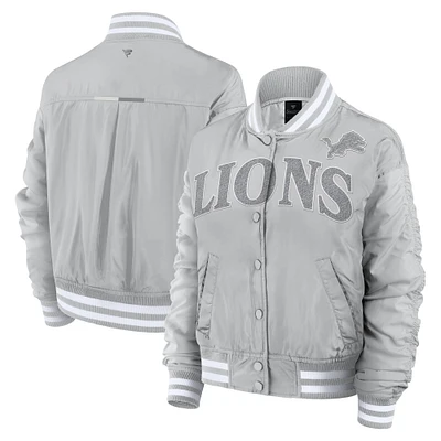 Women's Fanatics  Gray Detroit Lions Elements Wave Full-Snap Jacket