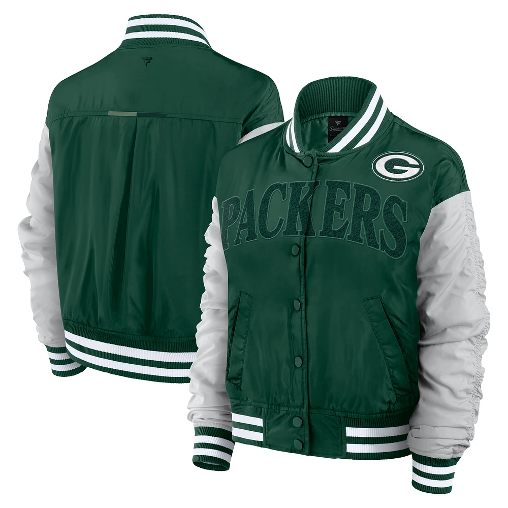 Women's Fanatics  Green Bay Packers Elements Wave Full-Snap Jacket