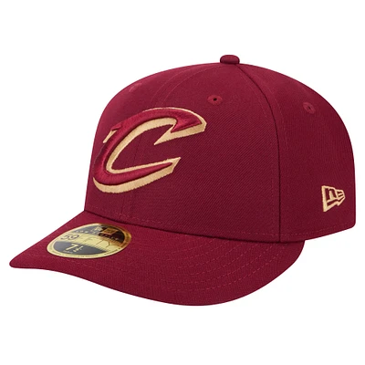 Men's New Era Wine Cleveland Cavaliers Low Profile Core 59FIFTY Fitted Hat