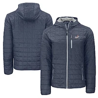 Men's Cutter & Buck  Anthracite Los Angeles Dodgers Cooperstown Collection Rainier Primaloft Eco Full-Zip Hooded Jacket