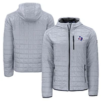Men's Cutter & Buck  Gray Texas Rangers Cooperstown Collection Rainier Primaloft Eco Full-Zip Hooded Jacket
