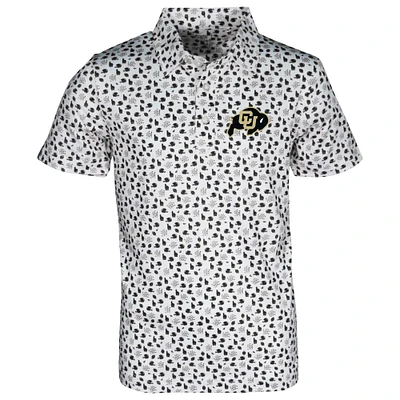 Youth Garb White Colorado Buffaloes Earnest Allover Print Polo