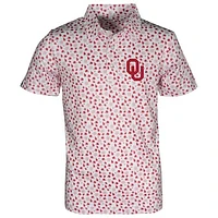 Youth Garb White Oklahoma Sooners Earnest Allover Print Polo