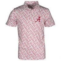 Youth Garb White Alabama Crimson Tide Earnest Allover Print Polo