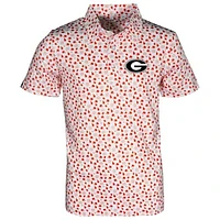 Youth Garb White Georgia Bulldogs Earnest Allover Print Polo